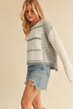 Mona Knit Stripe Pullover Sweater-3 Colors