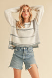 Mona Knit Stripe Pullover Sweater-3 Colors