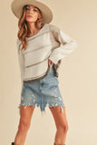 Mona Knit Stripe Pullover Sweater-3 Colors