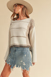 Mona Knit Stripe Pullover Sweater-3 Colors