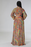 Resort Long Sleeve Top & Double Slit Maxi Dress