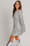 Silver Long Sleeve Sequin Mini Dress