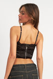 PEEKABOO CORSET TOP WITH LACE DETAIL-2 COLORS