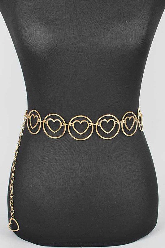 Heart Cutout Fashion Chain Belt