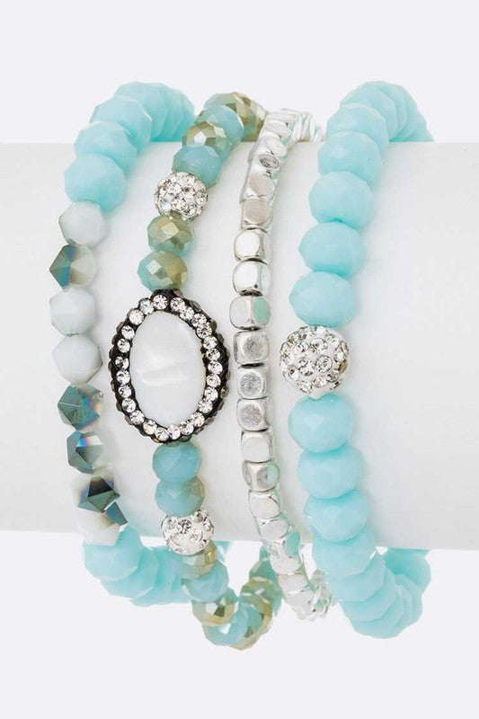 MOP Mix Beads Stretch Bracelet Set