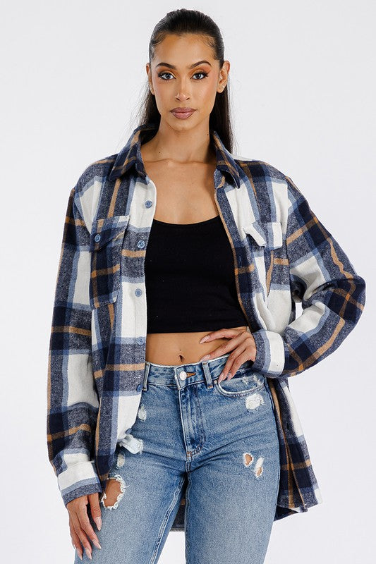 Boyfriend Brushed Flannel Shacket (5 Colors)