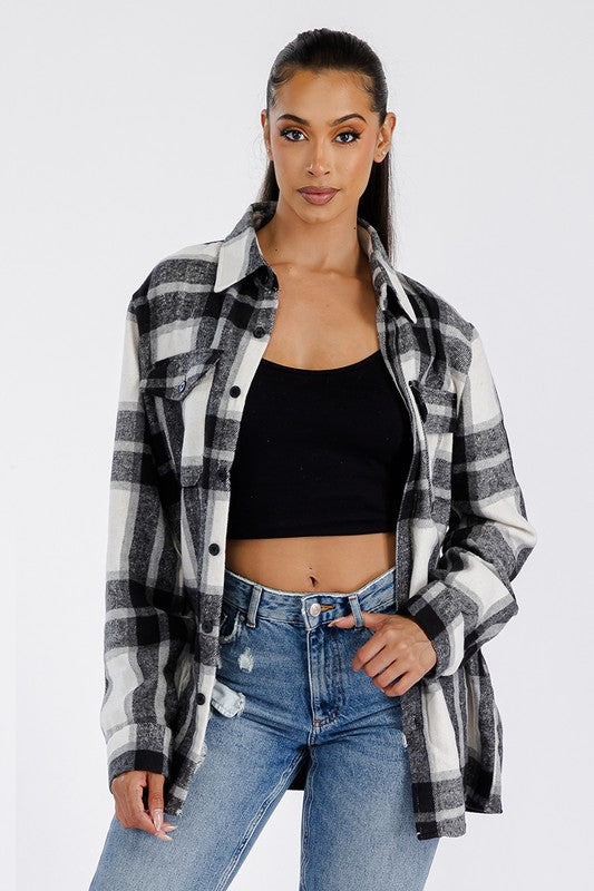 Boyfriend Brushed Flannel Shacket (5 Colors)