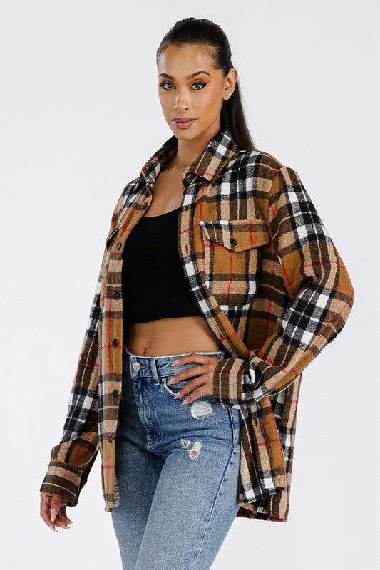 Boyfriend Brushed Flannel Shacket (5 Colors)