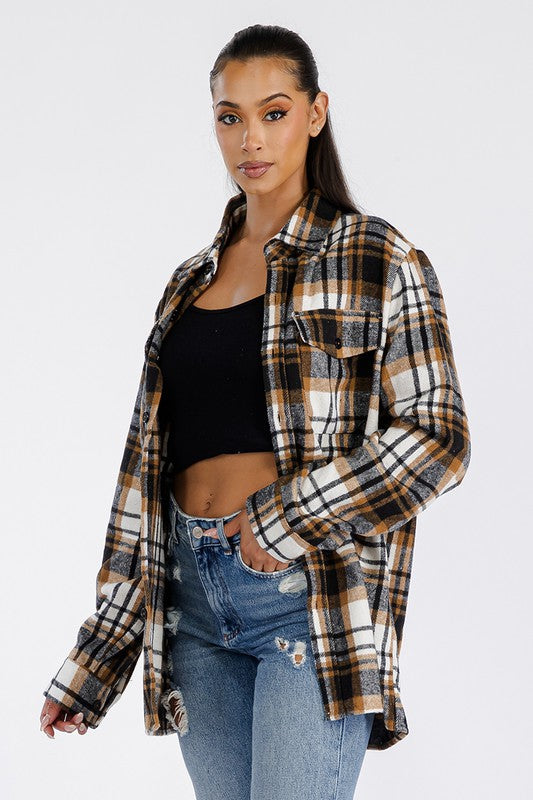Boyfriend Brushed Flannel Shacket (5 Colors)