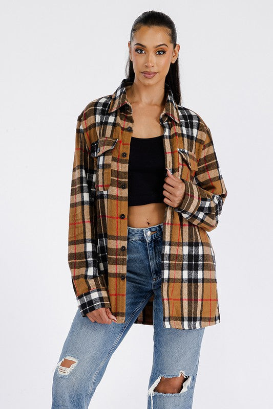 Boyfriend Brushed Flannel Shacket (5 Colors)