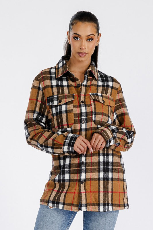 Boyfriend Brushed Flannel Shacket (5 Colors)