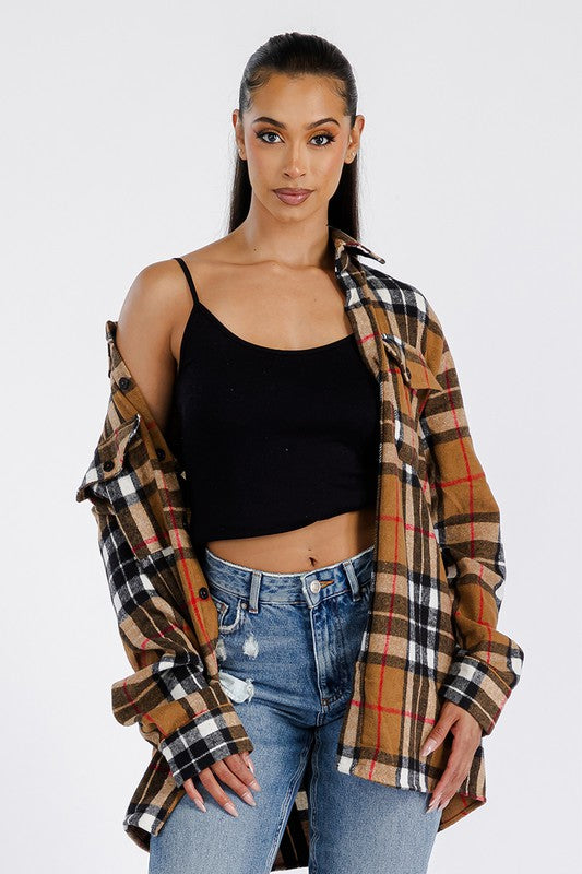 Boyfriend Brushed Flannel Shacket (5 Colors)