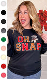 Soft Ideal Chenille Oh Snap Graphic Long Sleeve- 9 Colors
