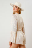 Sequin Belted Romper-Cream (Pre-Order)