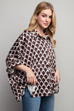 LIGHT SATIN PRINT BUTTON DOWN SHIRT-2 COLORS