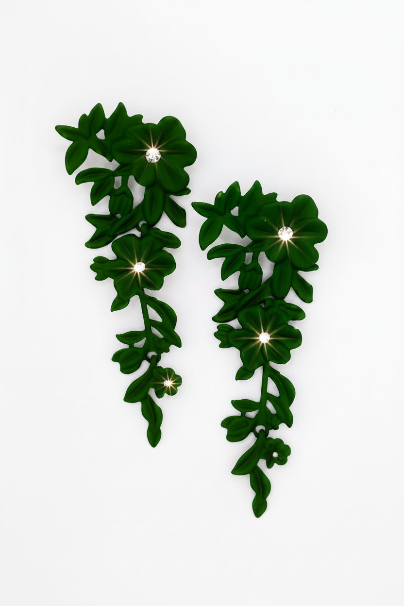 Blooming Glamour Earrings–Elegant Floral Statement