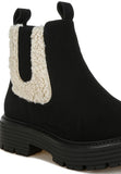 Mothman Faux Fur Detail Chunky Ankle Boots- 3 Colors