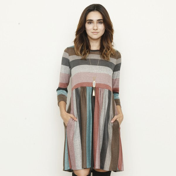 Multi Color Mini Dress-3 Colors