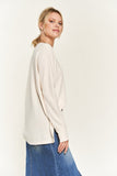 Button Down Side Slit Pullover Knit Top-3 Colors