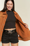 FAUX FUR AND SUEDE JACKET -OLIVE OR CAMEL