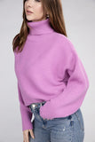 Viscose Dolman Sleeve Turtleneck Sweater Top- 5 Colors