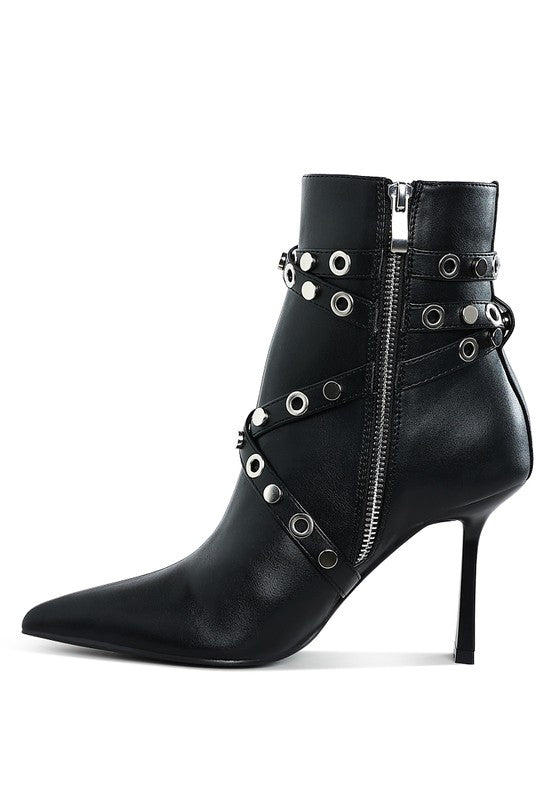 Jaunts Eyelets & Studs Harness Ankle Boots- 3 Colors