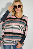 MULTI ENGINEERING STRIPE PRINT JERSEY OVERSIZE BOX- 2 COLORS