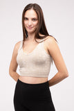 Washed Ribbed Cropped V-Neck Tank Top-4 Colors