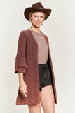 Plus Size Glitter Bell Sleeve Kimono Style Cardigan