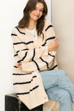 Made for Style Oversized Striped Sweater Cardigan- 2 Colors