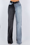Asymmetrical Wide leg Jean in Black
