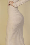 Sweater-Knit Fuzzy V Neck Bodycon Dress-3 Colors