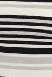 Black & White Striped Boat Neck Bell Sleeve Sweater Dress