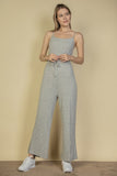 Sweater-Knit Fuzzy Frenchy Tie Front Cami Jumpsuit- 3 Colors