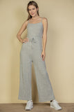 Sweater-Knit Fuzzy Frenchy Tie Front Cami Jumpsuit- 3 Colors