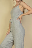 Sweater-Knit Fuzzy Frenchy Tie Front Cami Jumpsuit- 3 Colors