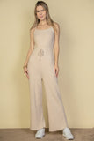 Sweater-Knit Fuzzy Frenchy Tie Front Cami Jumpsuit- 3 Colors