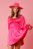 Copy of Red Satin & Rhinestone Flow Dress-Pink