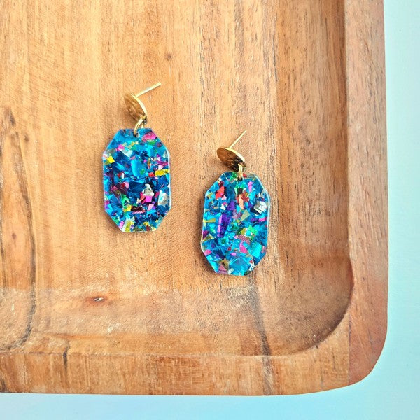 Lexi - Blue Sparkle Earrings