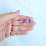 Sophie Studs - Blue Violet Confetti Earrings