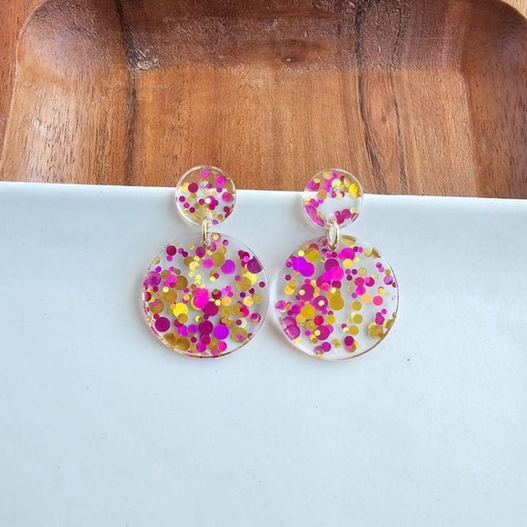 Addy - Pink Confetti Earrings