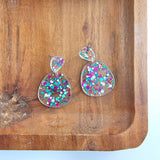 Penelope - Blue Violet Confetti Earrings