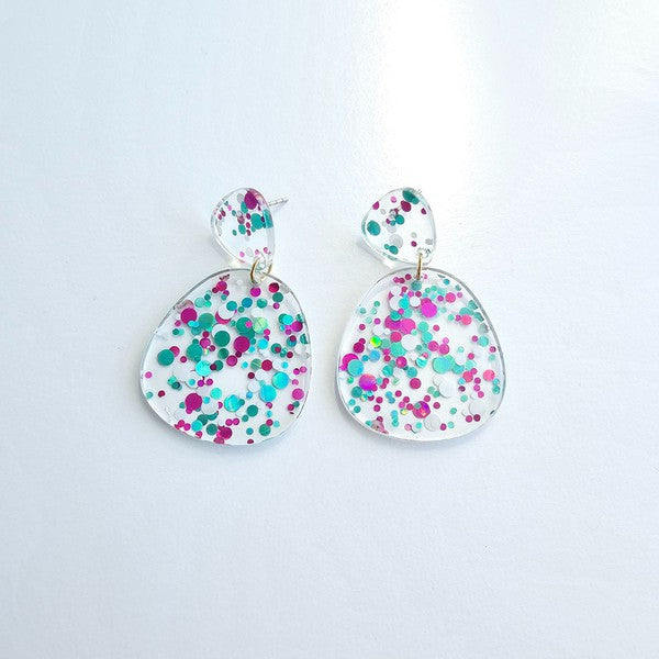 Penelope - Blue Violet Confetti Earrings