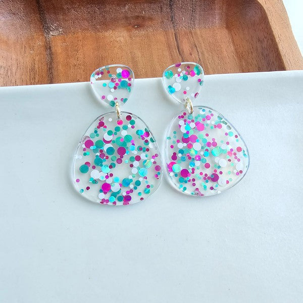 Penelope - Blue Violet Confetti Earrings