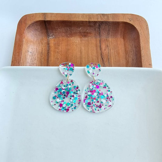 Penelope - Blue Violet Confetti Earrings