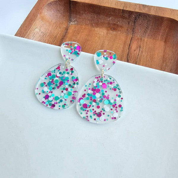 Penelope - Blue Violet Confetti Earrings