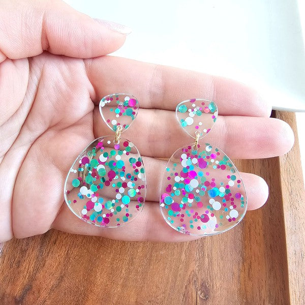 Penelope - Blue Violet Confetti Earrings