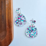 Penelope - Blue Violet Confetti Earrings