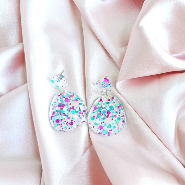 Penelope - Blue Violet Confetti Earrings