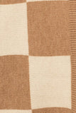 Taupe/White Checker Graphic Sweater Cardigan